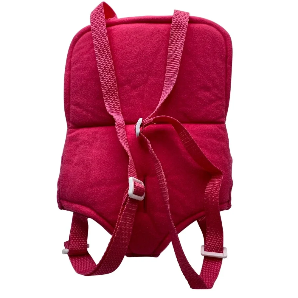 Build A Bear Pink Bear Carrier for Stuffed Animals plush velour hearts backpack